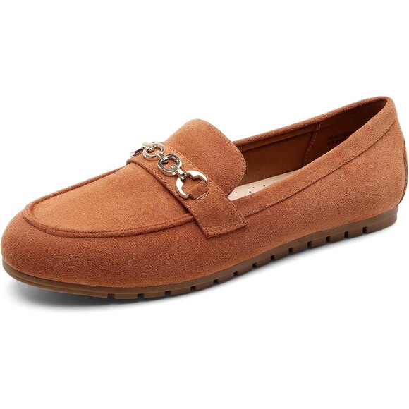 Dream Pairs Women Brown-suede Faux Leather Lightweight Arch Support Slip On Flat - Picture 9 of 9